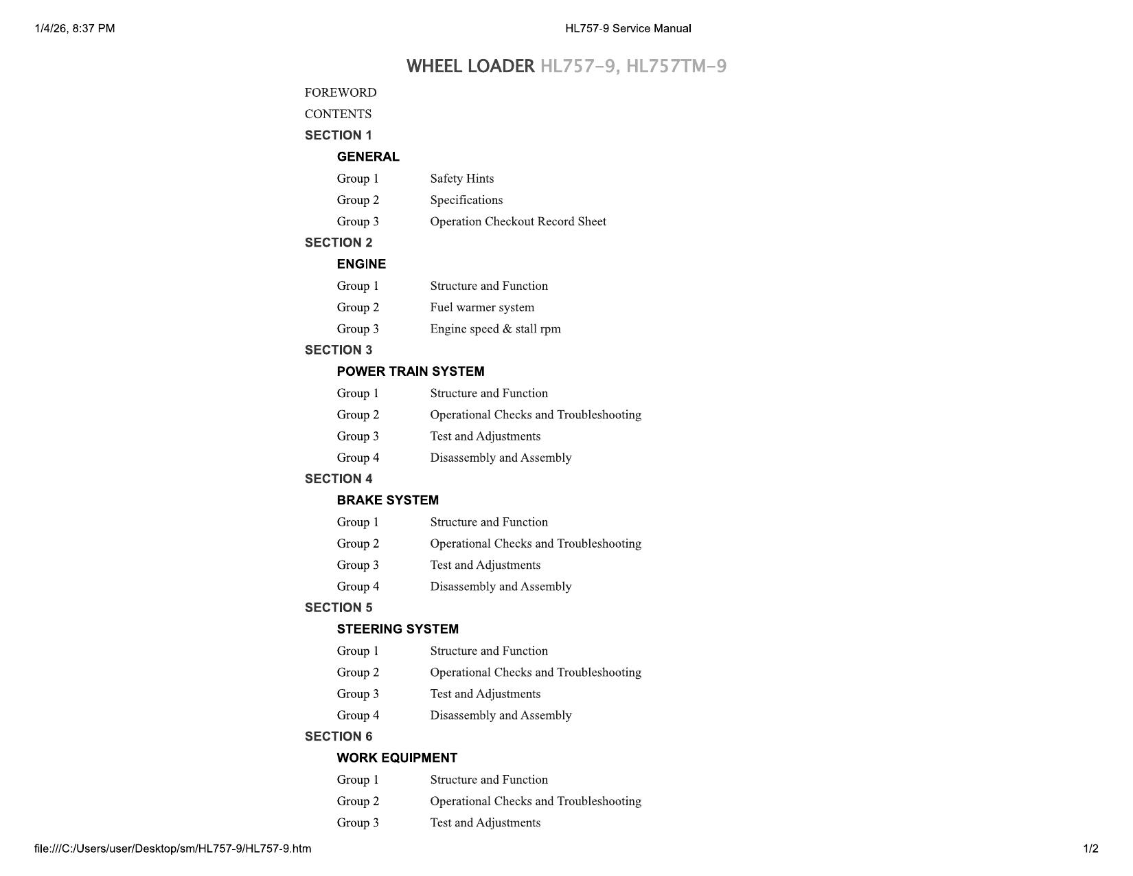 HL757-9 Service Manual